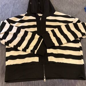 Black and White Striped Hoodie
